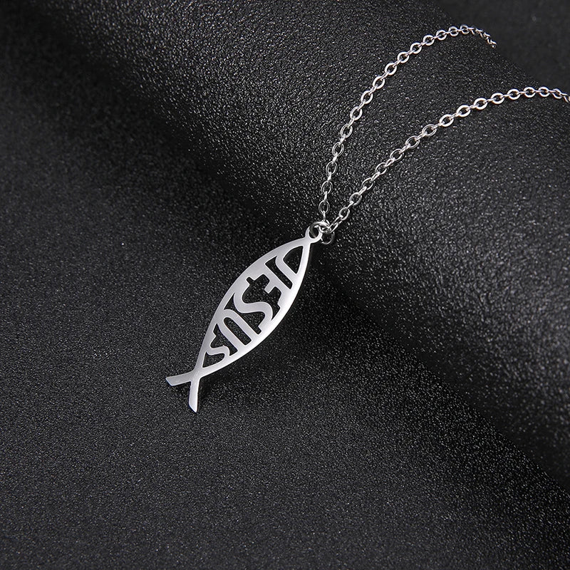 Jesus Fish Pendant Necklace