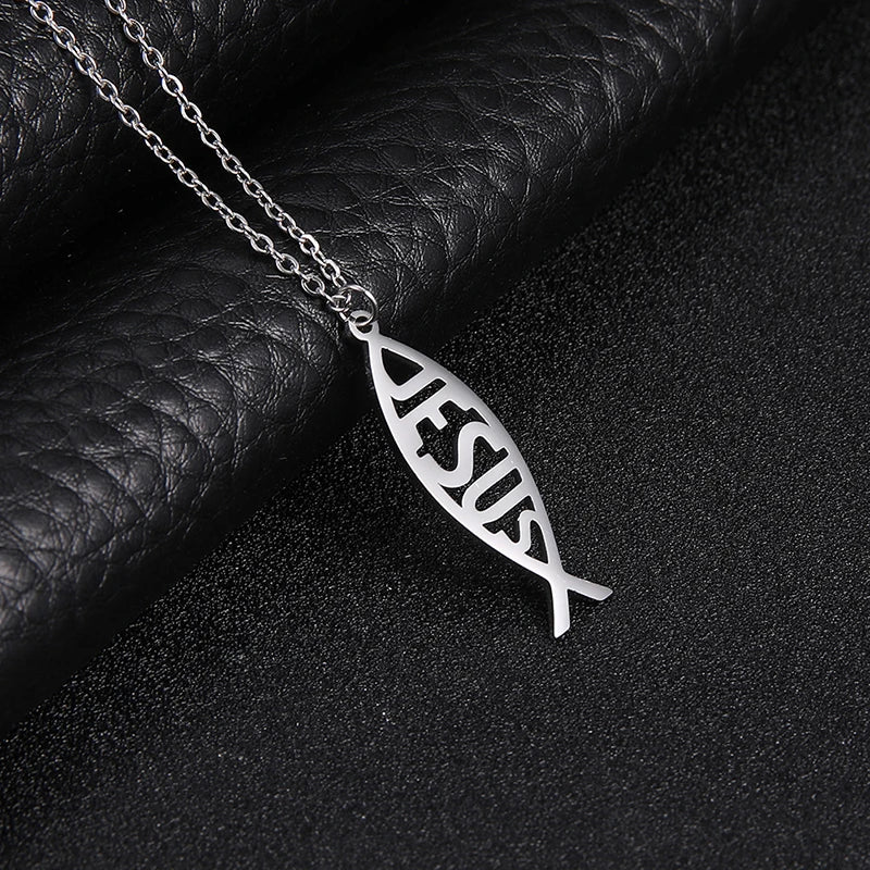 Jesus Fish Pendant Necklace